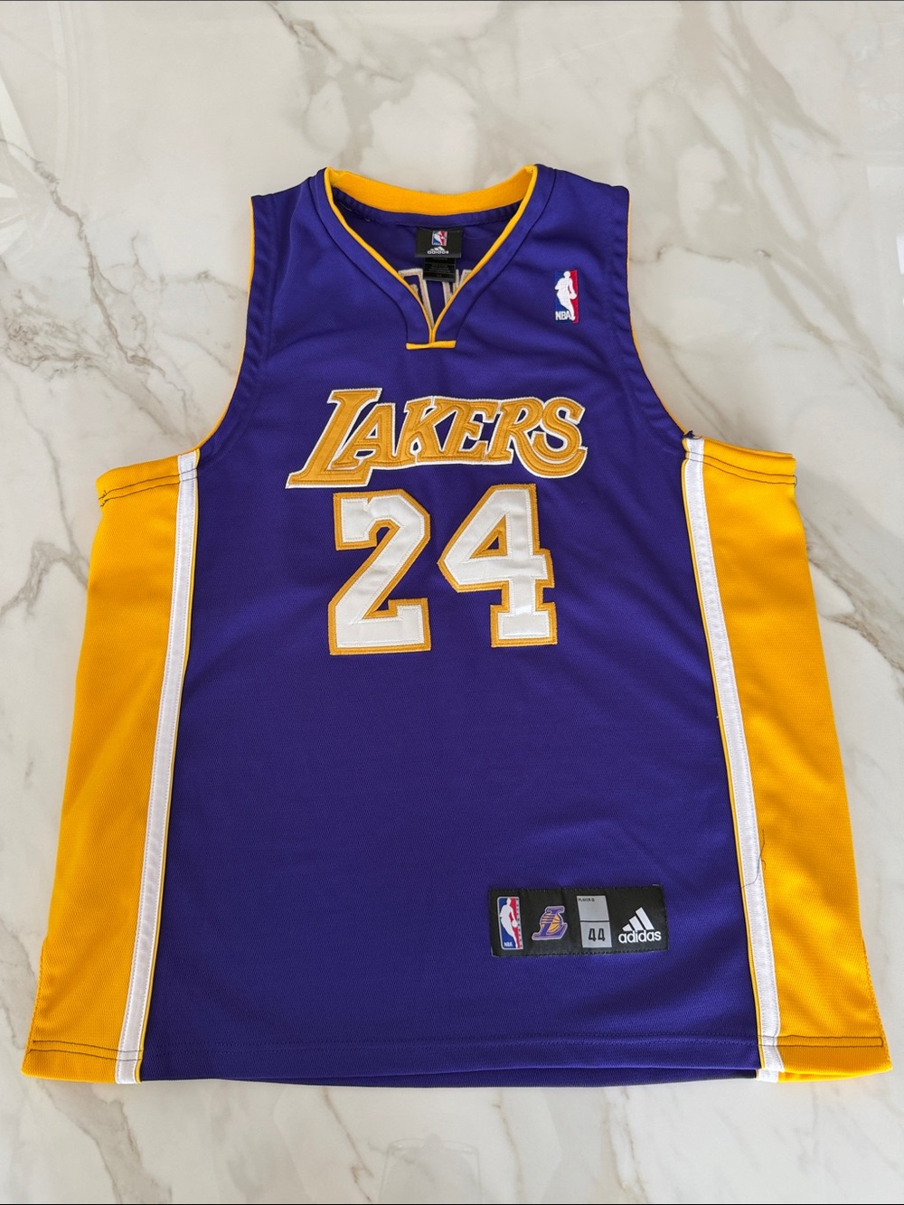 Adidas Los Angeles Lakers Purple and Gold #24 Basketball Jersey